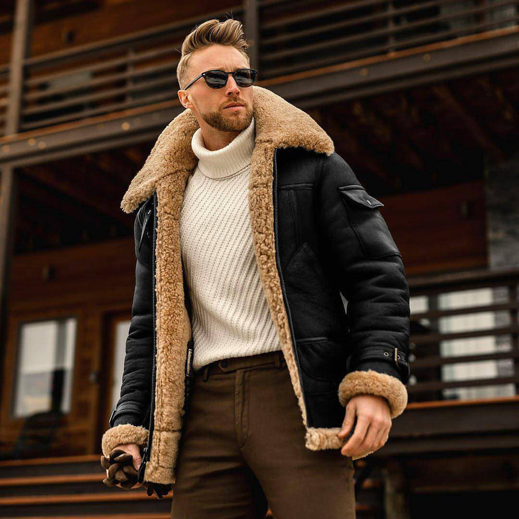 Winter Jacket Mens Military Fleece Warm Jackets Male Fur Collar Coats