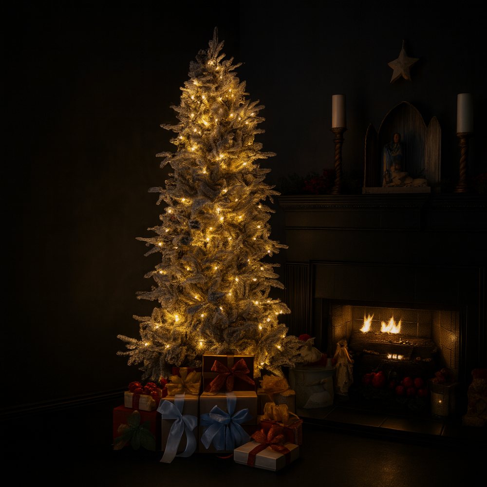 5.9 ft Artificial Pre-Lit Christmas Tree High Quality Holiday Decor