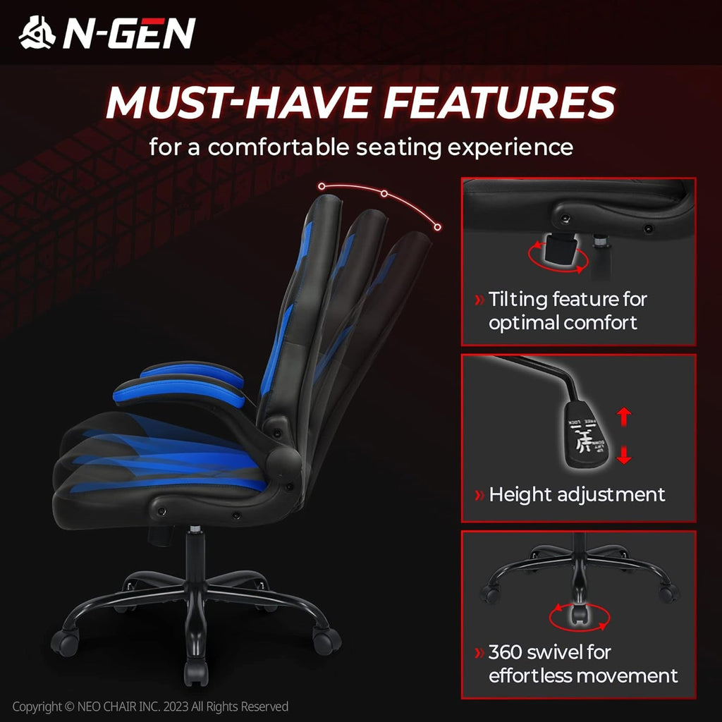 N-GEN Video Gaming Computer Chair Ergonomic Office Chair Desk Chair