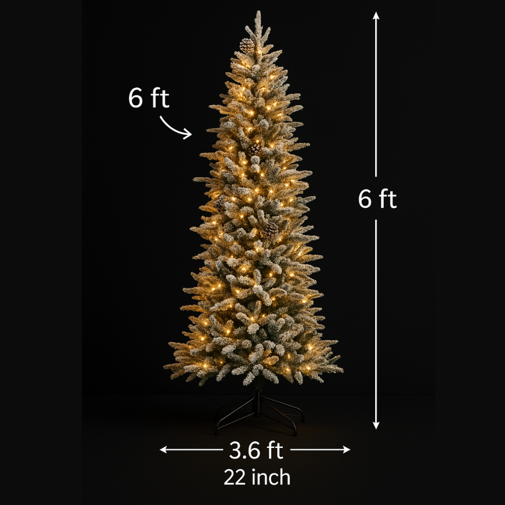 5.9 ft Artificial Pre-Lit Christmas Tree High Quality Holiday Decor