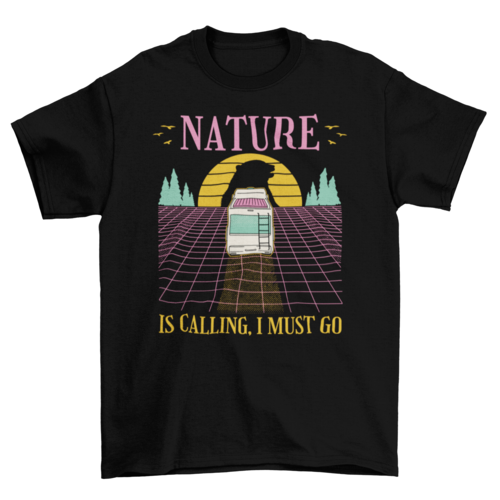 Camping van vaporwave t-shirt