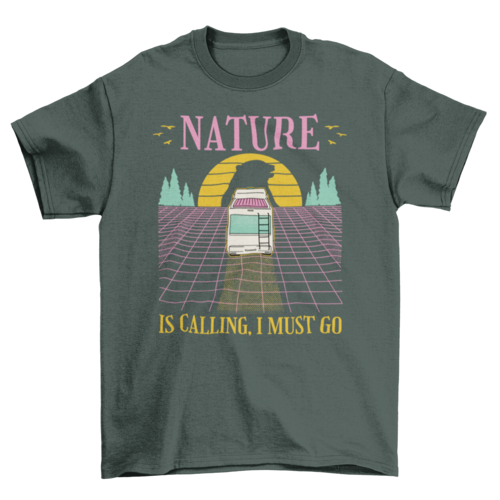 Camping van vaporwave t-shirt