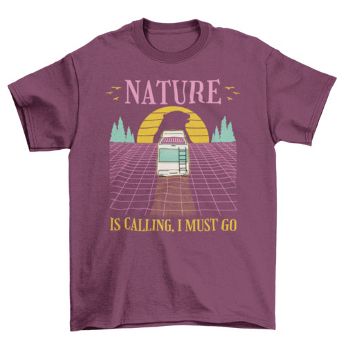 Camping van vaporwave t-shirt