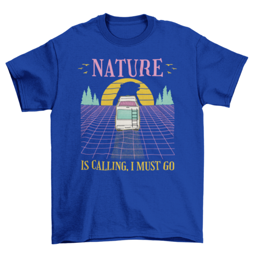 Camping van vaporwave t-shirt